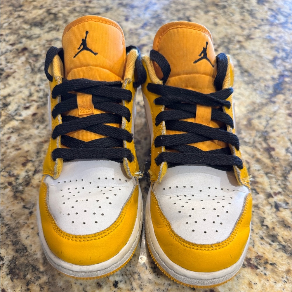 Nike Yellow and Black Jordan Sneakers